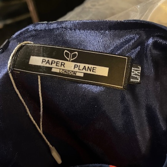 Paper Plane London Navy  Fox & Strawberry Pattern Dress Size L/XL - Picture 7 of 8